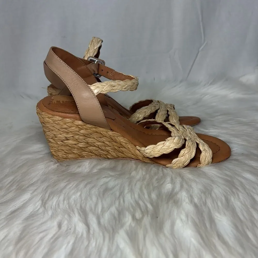 Andre Assous Milena Women's Espadrille‎ Natural Raffia Wedge Sz 39/US 8.5